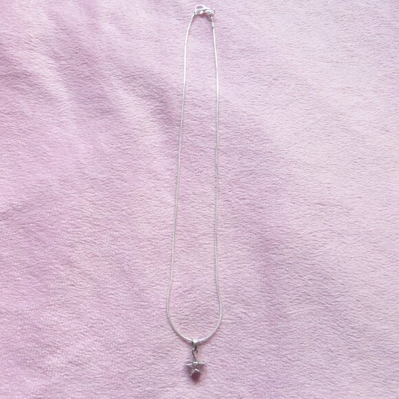 Sterling silver snake chain necklace with cubic zirconia star pendant - Picture 7 of 9